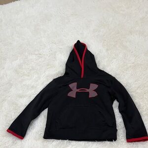 Under Armour Kids Black Hoodie with Red Trim